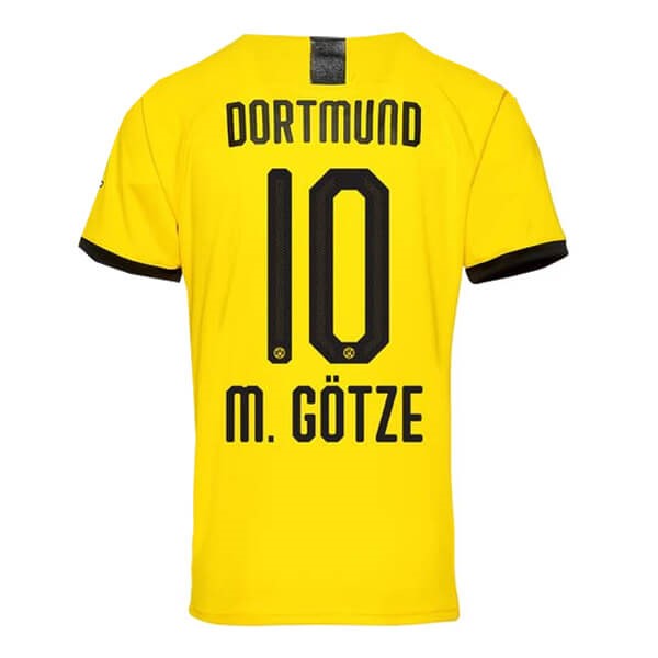 Tailandia Camiseta Borussia Dortmund NO.10 M.Gotze Replica Primera Ropa 2019/20 Amarillo